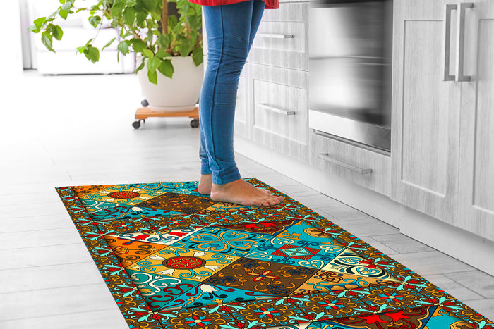 Tappeto passatoia fantasia made in Italy antiscivolo lavabile aderente Orientale - 50x500 cm