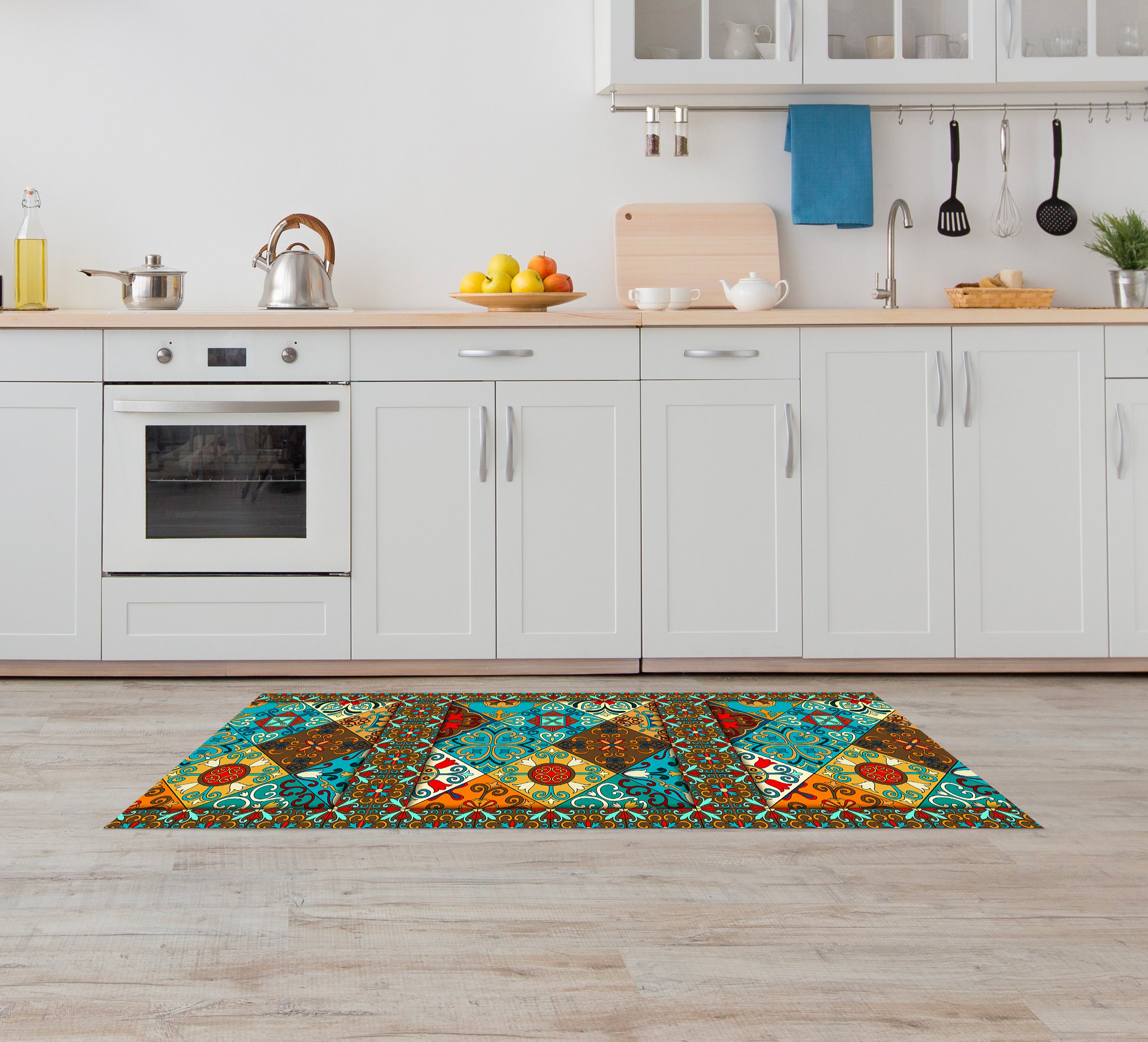 Tappeto passatoia fantasia made in Italy antiscivolo lavabile aderente Orientale - 50x600 cm