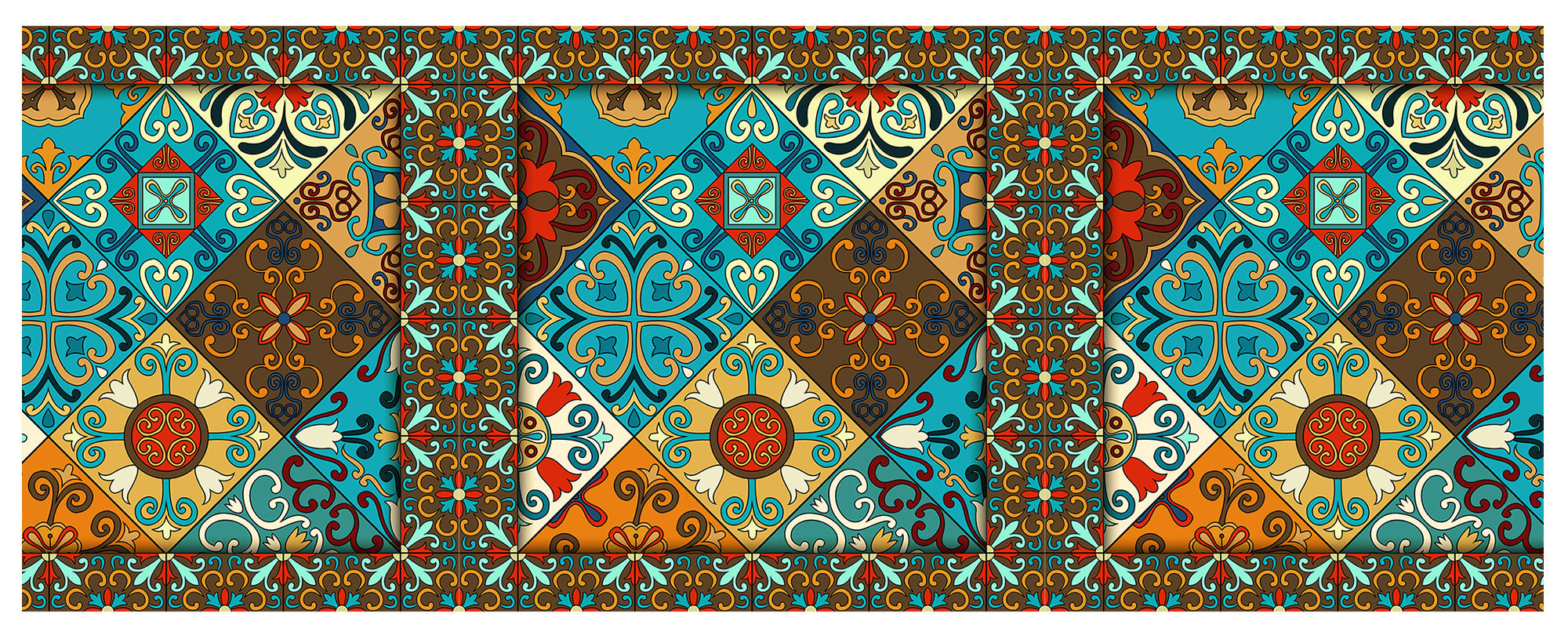 Tappeto passatoia fantasia made in Italy antiscivolo lavabile aderente Orientale - 50x500 cm