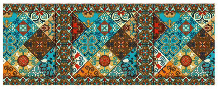 Tappeto passatoia fantasia made in Italy antiscivolo lavabile aderente Orientale - 50x600 cm