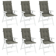 Cuscini Sedia Schiena Alta 6 Grigio MÃ©lange 120x50x4 Tessuto