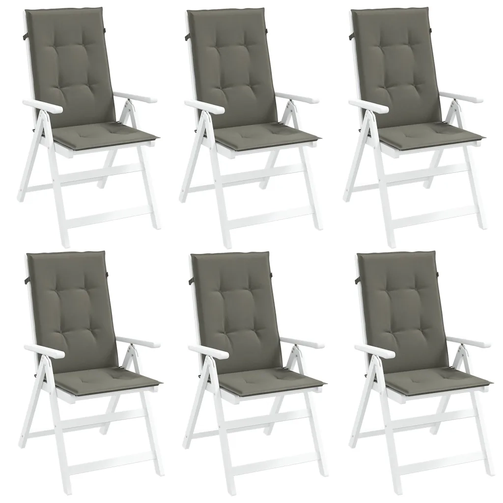 Cuscini Sedia Schiena Alta 6 Grigio MÃ©lange 120x50x4 Tessuto