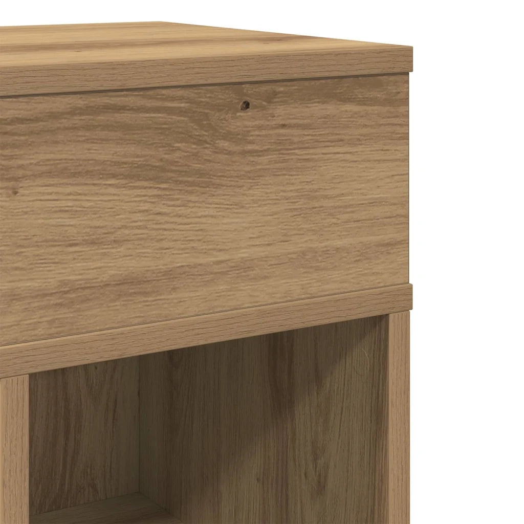vidaXL Comodino con Cassetto Rovere Artigianale 25x31x66 cm