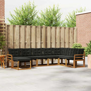 Set di divani da esterno con cuscino 8 pcs Naturale e Nero 3368955