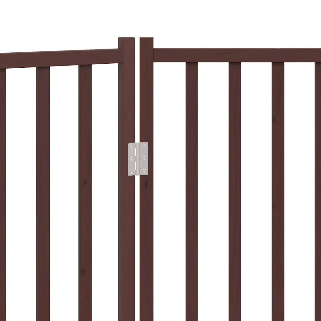 Cancelletto di sicurezza pieghevole per cani 2 pannelli 160 cm legno massello di abete marrone 02_0023055
