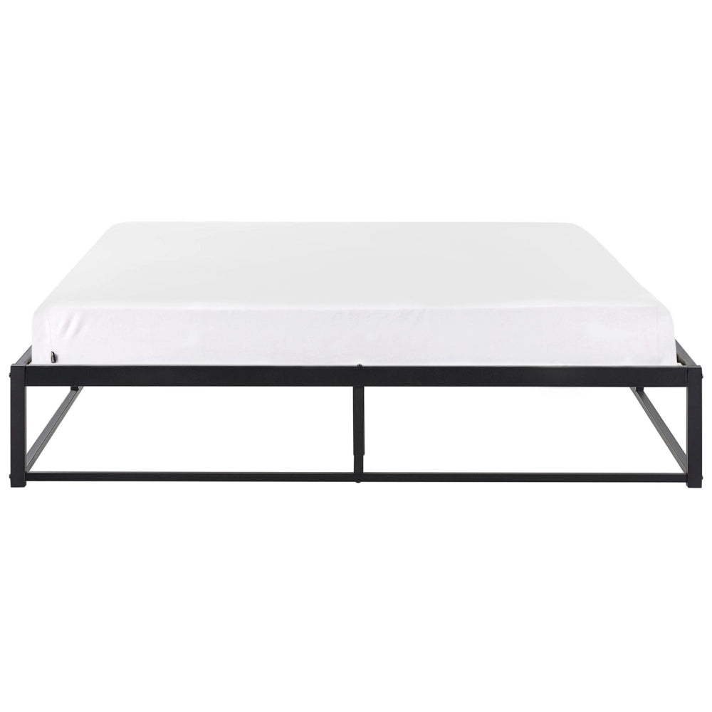 Letto Nero Metallo EU Doppio 160 x 200 cm Stile moderno industriale Doghe incorporate senza poggiatesta