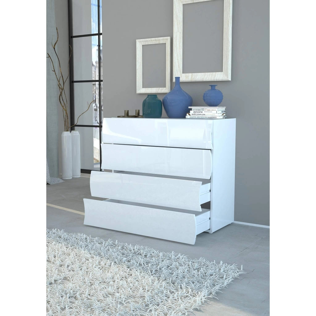 Comò Moderno per Camera Da Letto Con 4 Cassetti 98x40x81,5cm - APOLLO