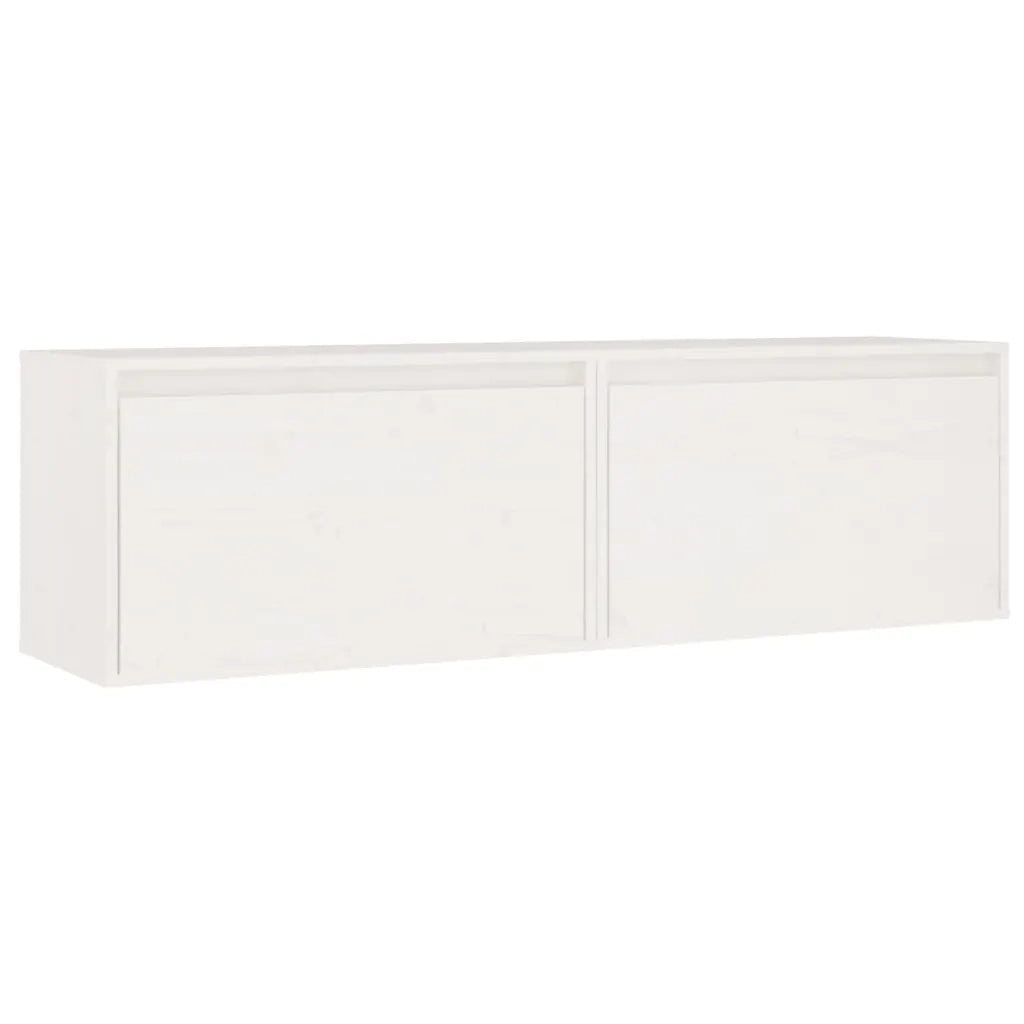 Pensili Bianchi 2 pz 60x30x35 cm in Legno Massello di Pino 813448