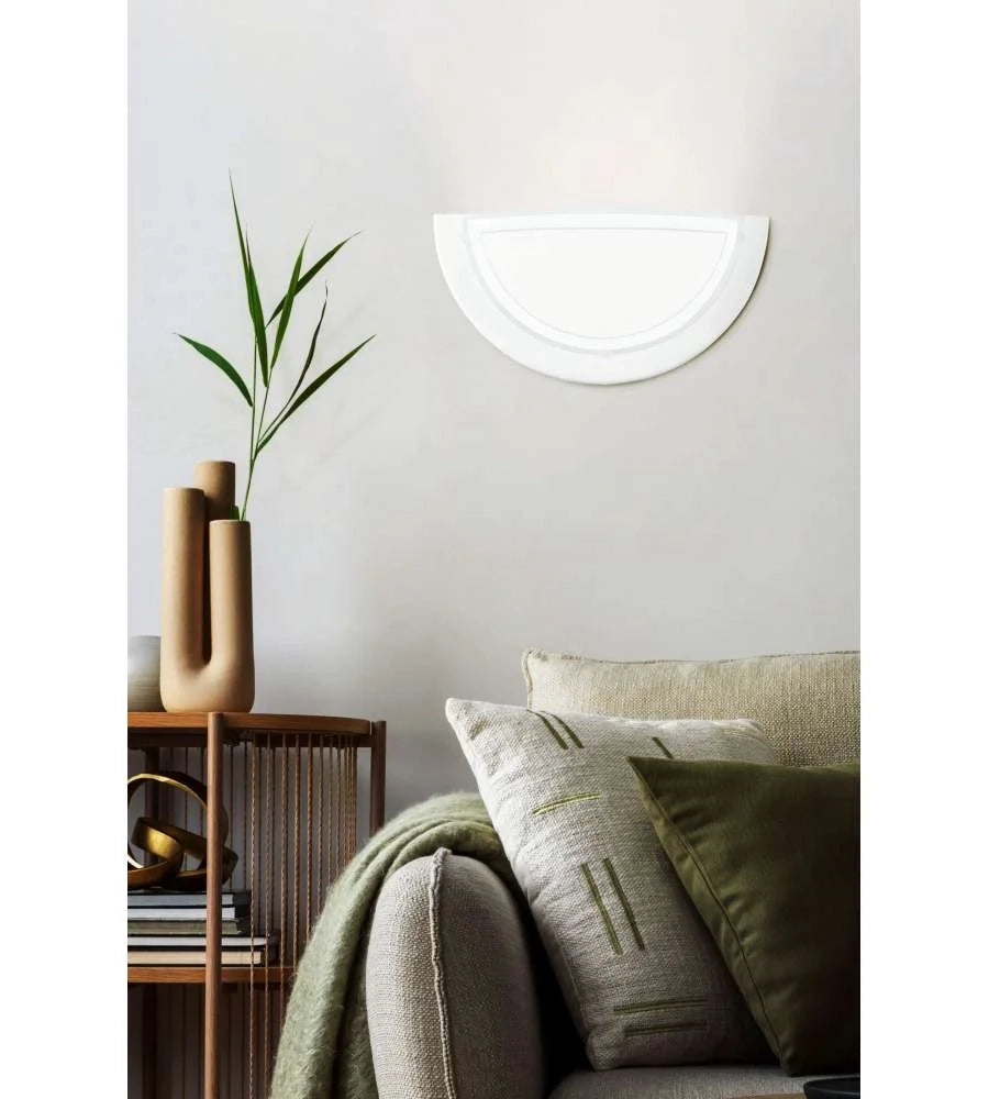 Applique Contemporanea Planet 1 Acciaio Bianco 1 Luce E27