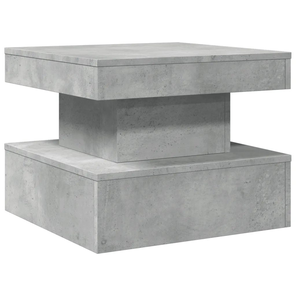 Tavolino da Salotto con Luci LED-Tavolino da soggiorno Grigio Cemento 50x50x40 cm 561502