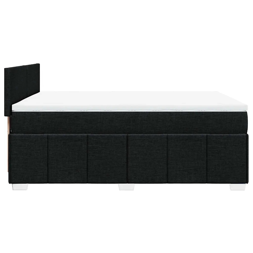 Giroletto a Molle con Materasso Nero 160x200 cm in Tessuto