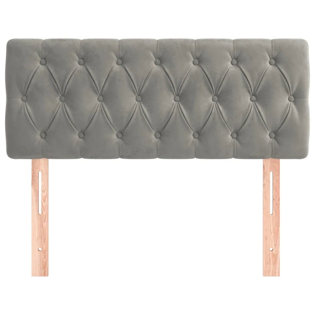 Testiera-Testata Decorativa Grigio Chiaro 100x7x78/88 cm in Velluto