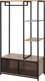Cassettone in legno - attacco e cassettone a cassetti - ampio spazio di stoccaggio - legno chiaro - 90x40x167 cm