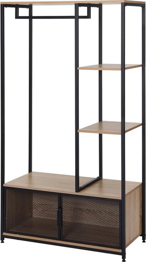 Cassettone in legno - attacco e cassettone a cassetti - ampio spazio di stoccaggio - legno chiaro - 90x40x167 cm
