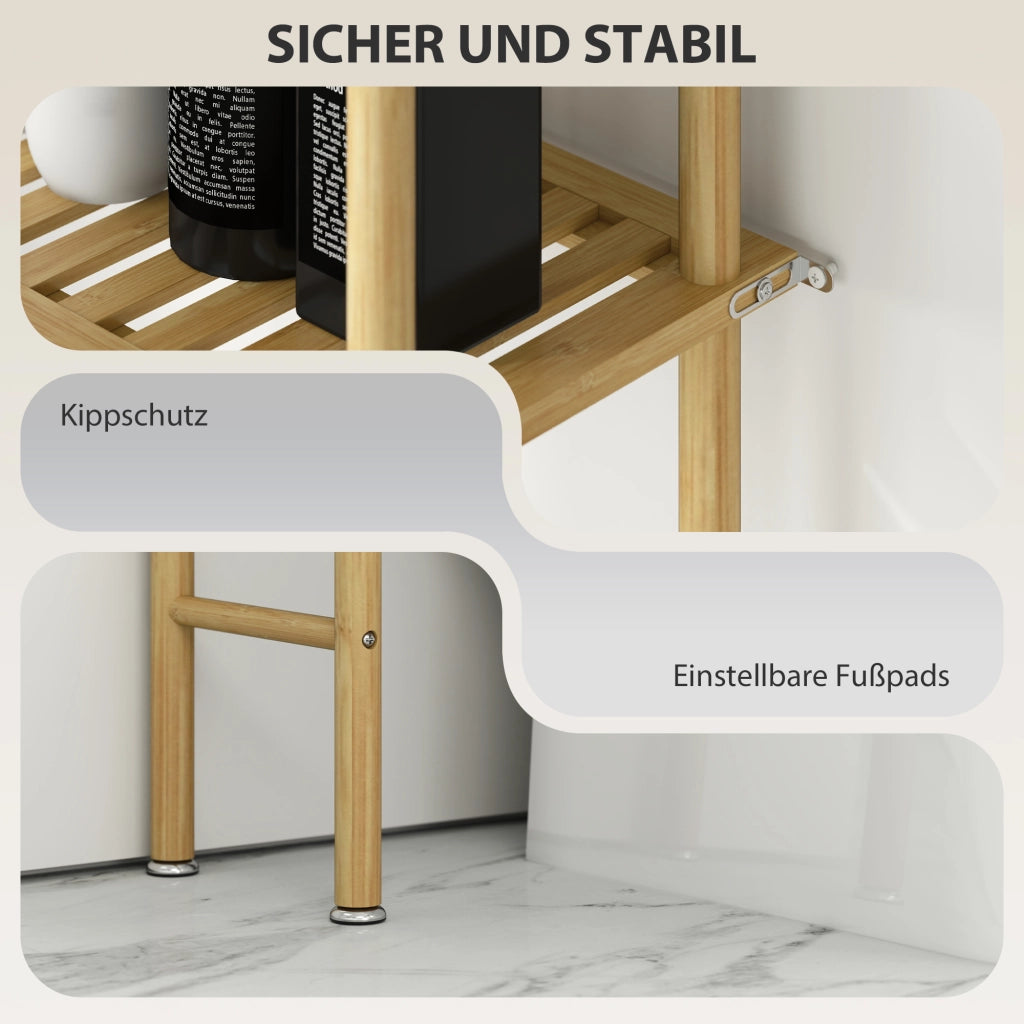 Scaffale Bagno 3 Ripiani ¨C Xylo ¨C Legno Naturale Salvaspazio 69x25.5x181 cm