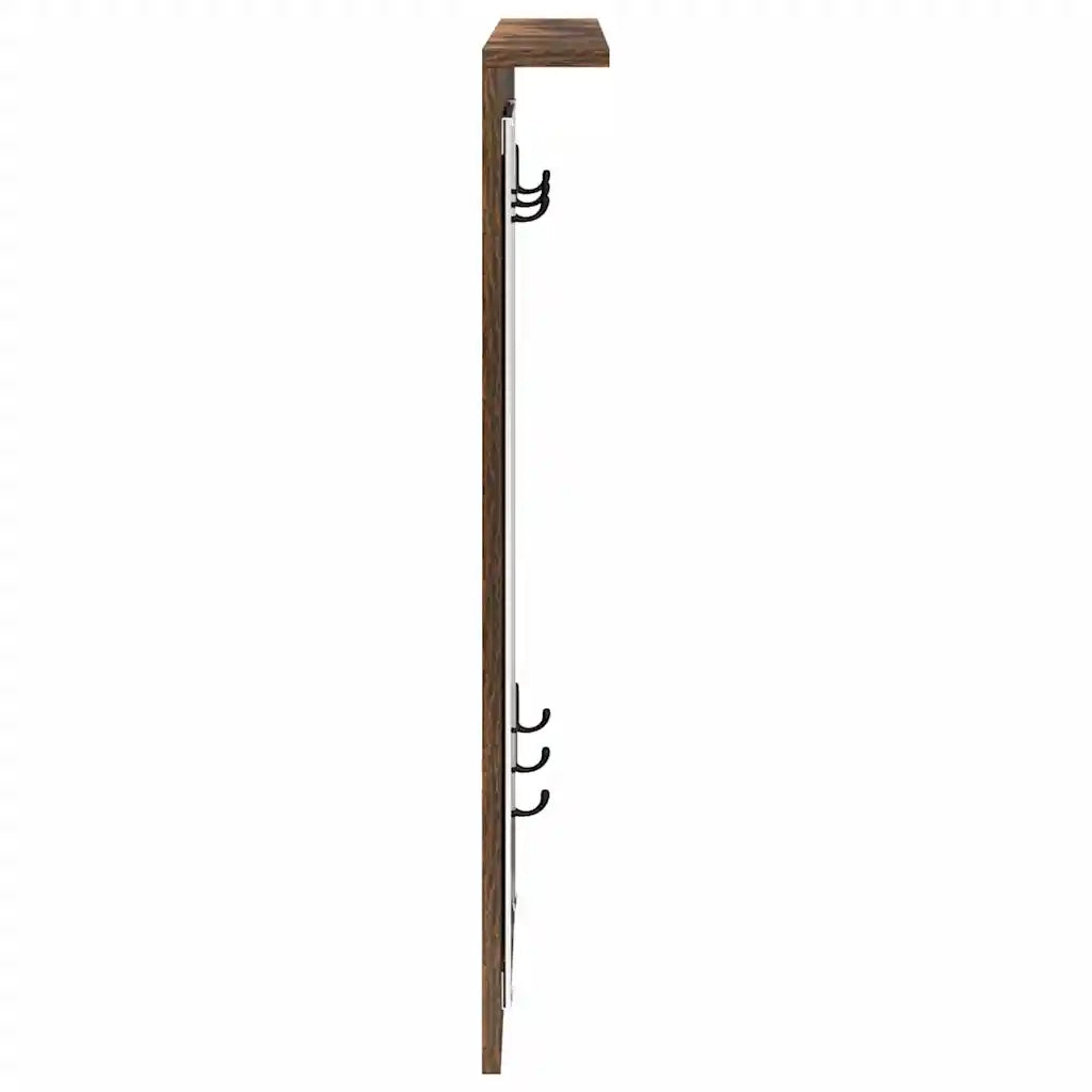 Appendiabiti a muro con lo scaffale Rovere fumo 84 x 10 x 80 cm 874495