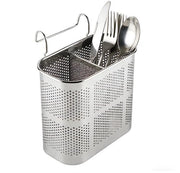 Oggetti da Cucina in RVS - Contenitore per Cucina con 2 Compartimenti - Supporto per Utensili da Cucina - Contenitore per Utensili - Racks da Cucina - Sistema di Scarico per Secchezza Rapida