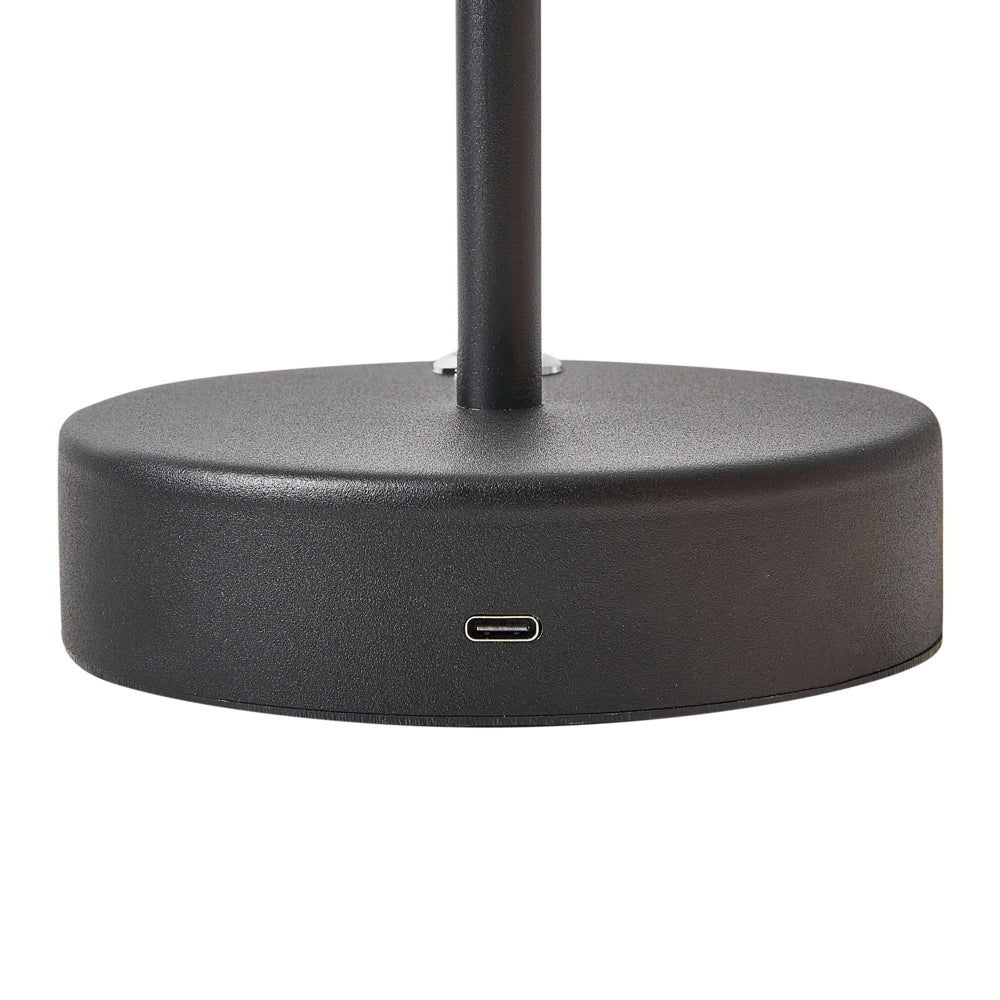Lampada da tavolo in alluminio nero senza fili per interni ed esterni stile moderno