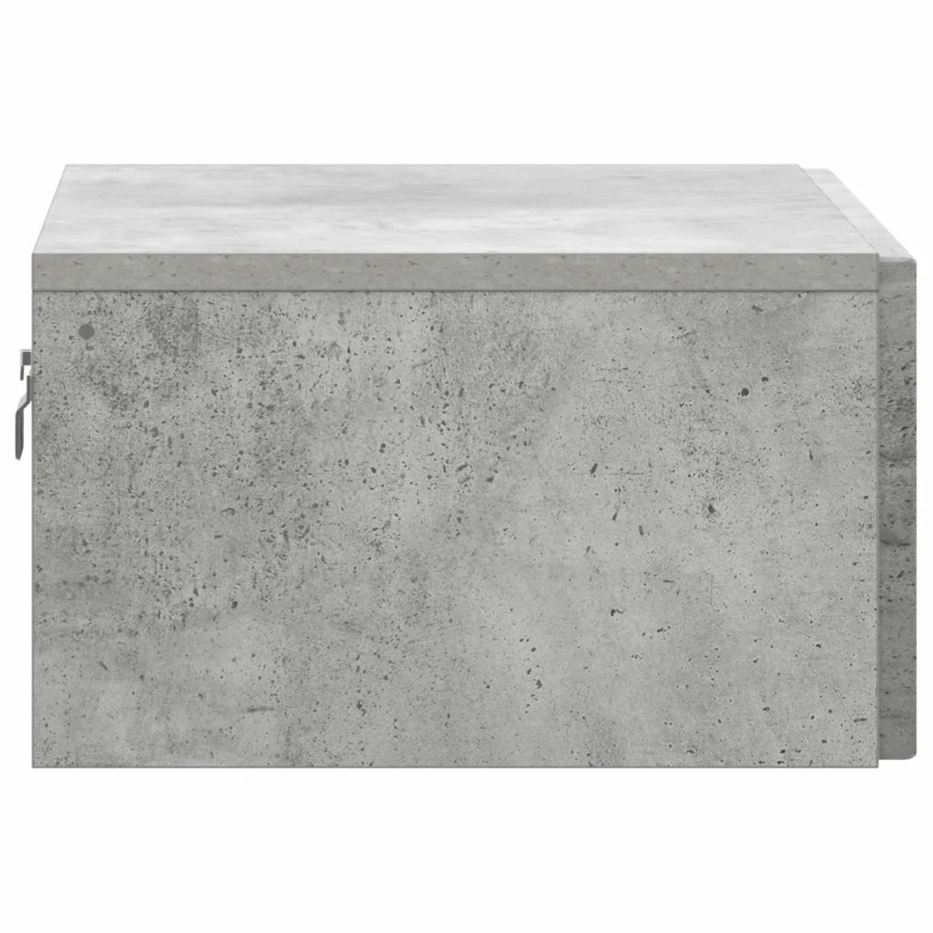 Mobiletto da notte a muro con cassetto 2 pcs Grigio Cemento