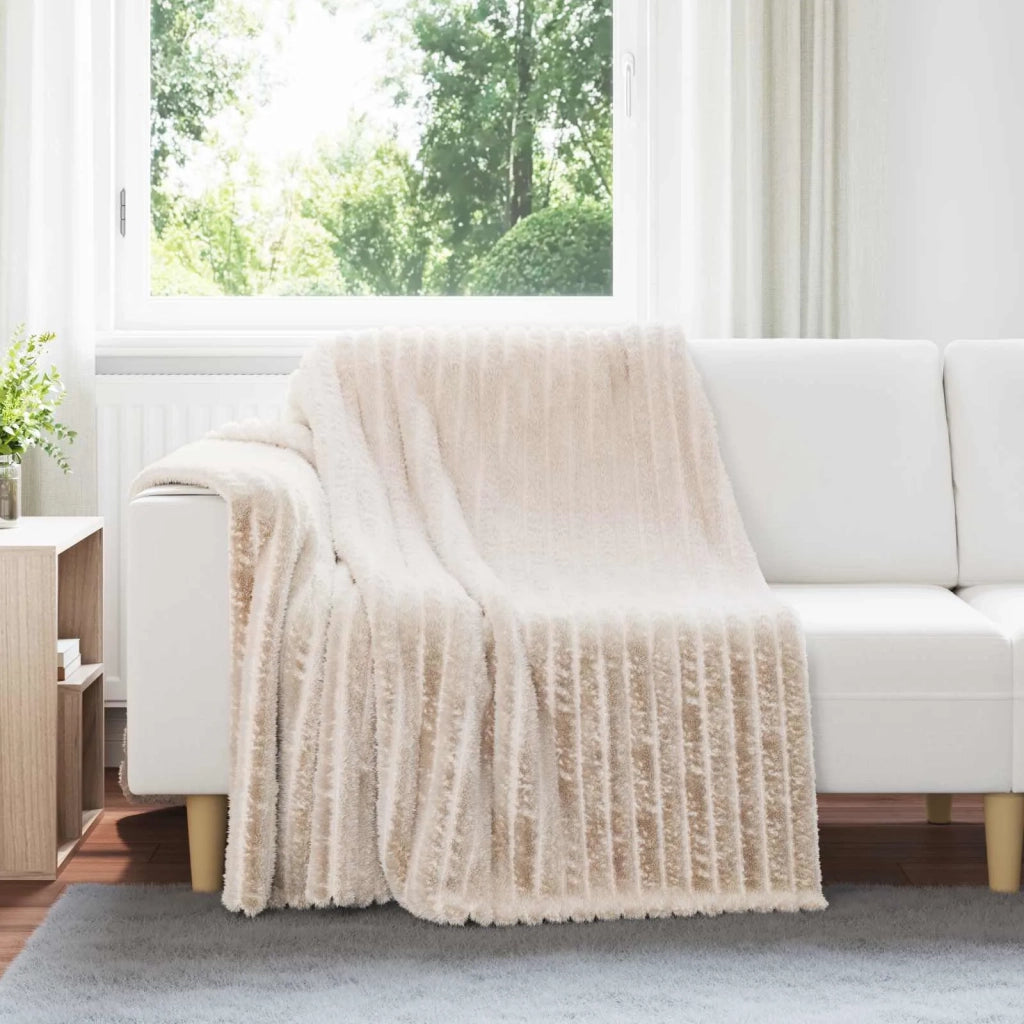 Coperte da Pile 6 pz Beige 200 x 150 cm Panno