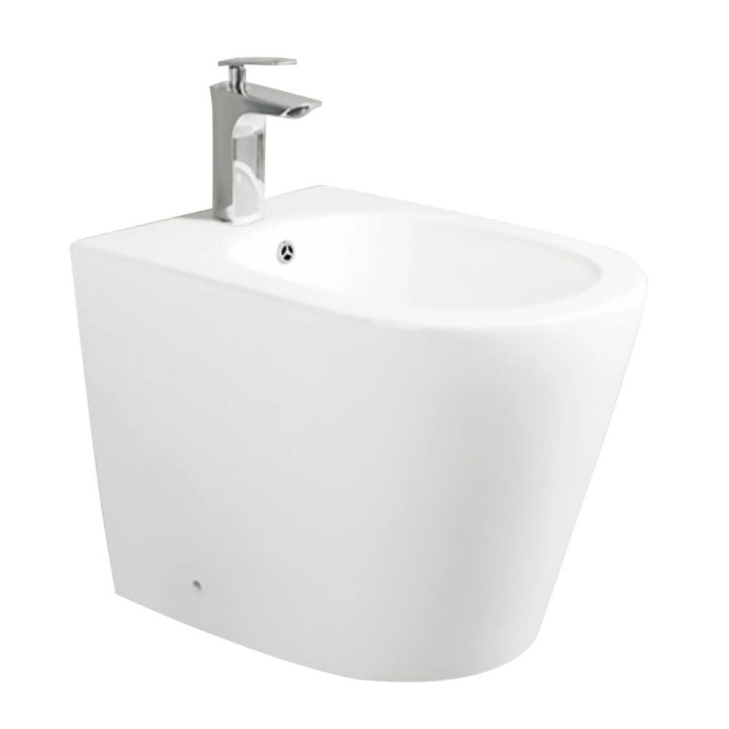 Bidet a pavimento YJ-1380FMW bianco opaco smaltato 36.5x56x40 cm.