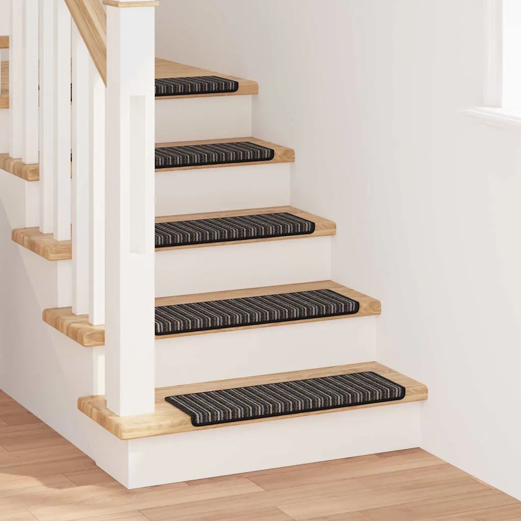 Tappetini per scale autoadesivi 15 pcs Antracite 65 x 21 x 4 cm 42011448