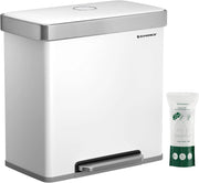 Cestino da cucina, 2 cestini a pedale da 30L in acciaio inox con 15 sacchetti LTB202W01
