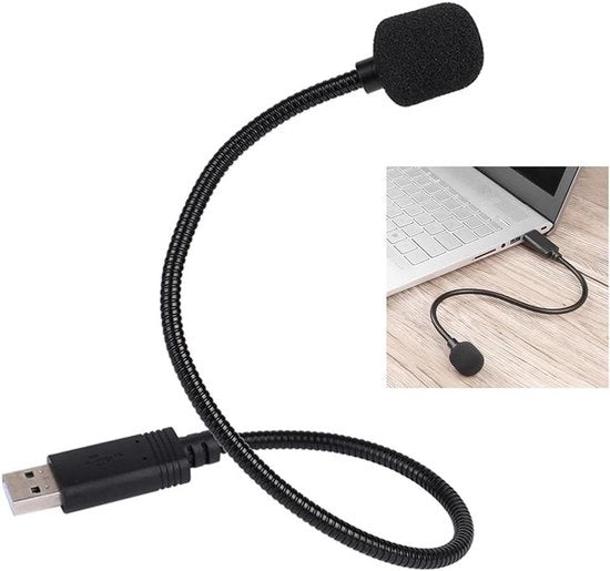 Microfono USB a 360° con collo a cigno regolabile per registrazioni su laptop e videochiamate