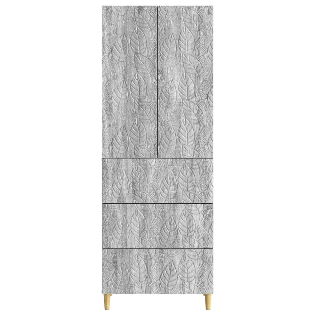 Set di armadi 2 pcs Sonoma grigio 66 x 34,5 x 90 cm