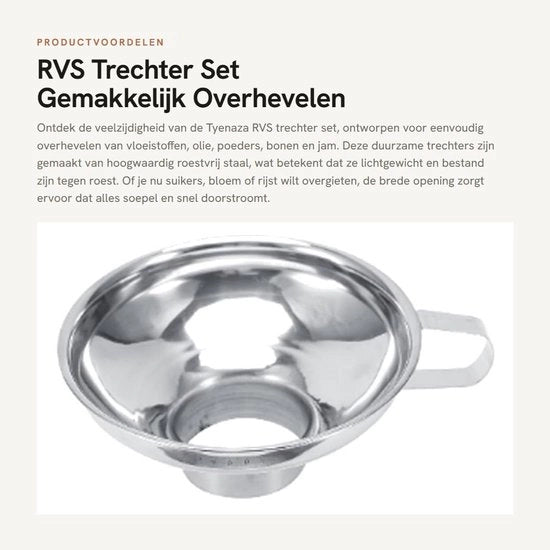 Trechter RVS per cucina - Grande - con filtro - per liquidi - leggero e duraturo