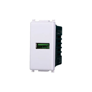 Modulo Presa Caricatore USB 5V 2,1A Colore Bianco Compatibile Con Vimar Plana