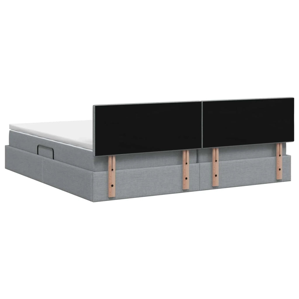 Letto con contenitore e materasso Grigio Chiaro 200 x 200 cm 3458643