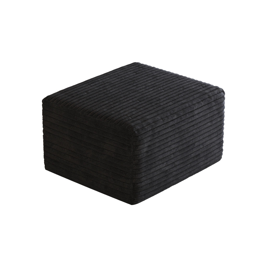 Poltrona pouf in tessuto con schiuma per soggiorno in tessuto nero
