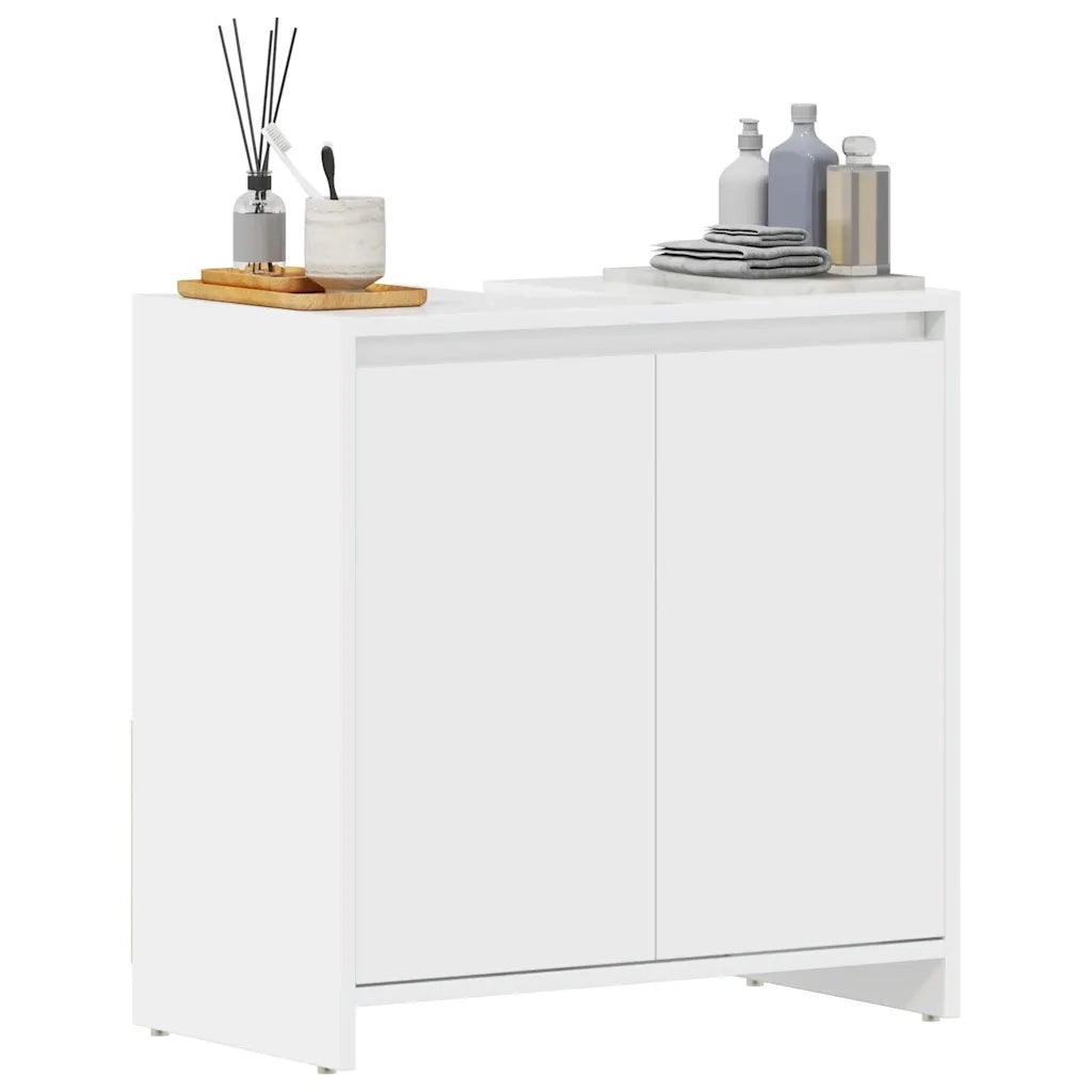Mobile da Bagno Bianco Lucido 60x33x61 cm in Legno Multistrato 802648