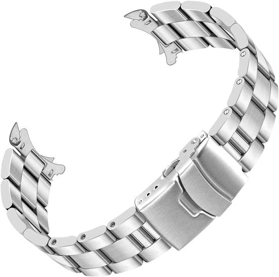 Cinturino orologio in acciaio inossidabile con chiusura a pieghevole e doppia FlipLock chiusura 21mm nero/argento