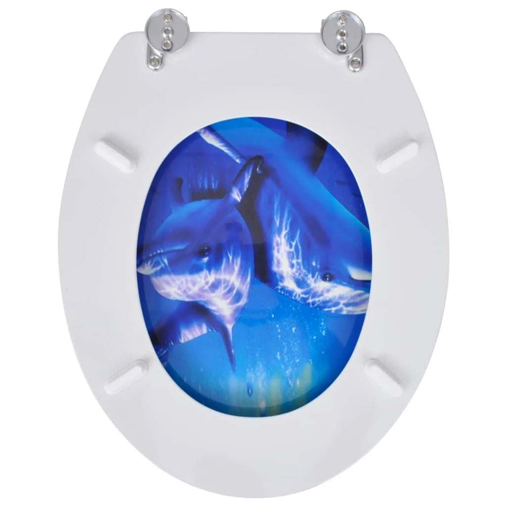 Sedile WC con coperchio MDF design Dolphins 02_0002883