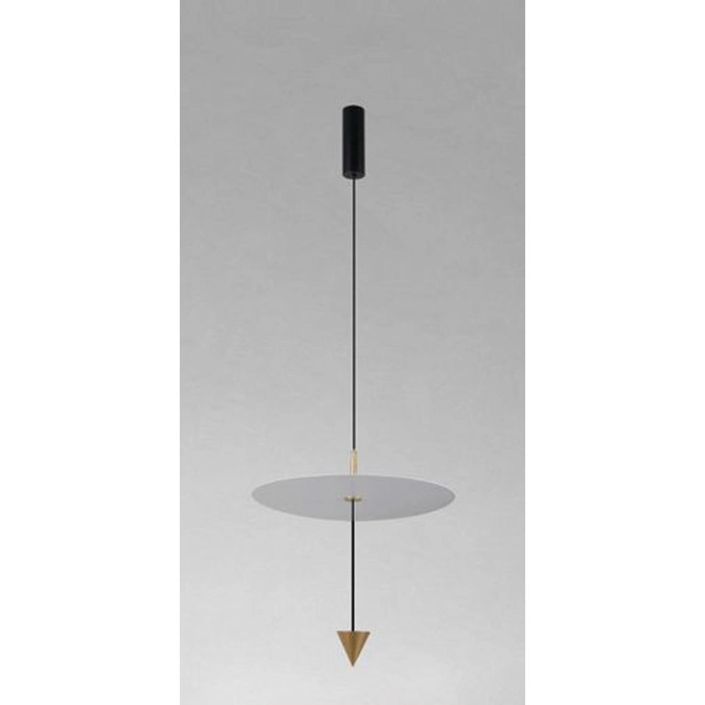 Trade Shop - Lampadario A Sospensione Lampada 18w Luce Led 6500k Disco Bianco ø42cm Cono Oro 33085 -