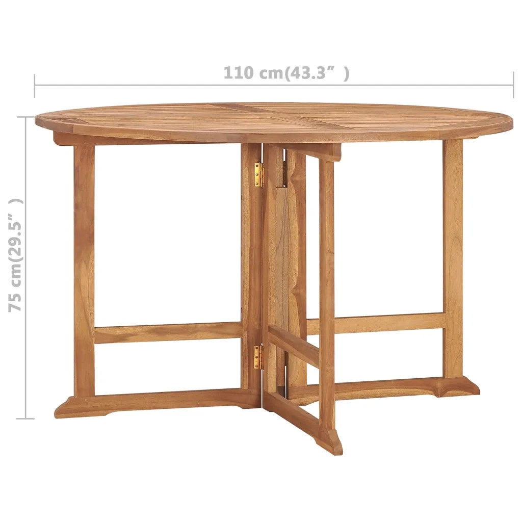 Tavolo da Giardino | Tavolino da esterno Pieghevole ?110x75 cm in Massello di Teak