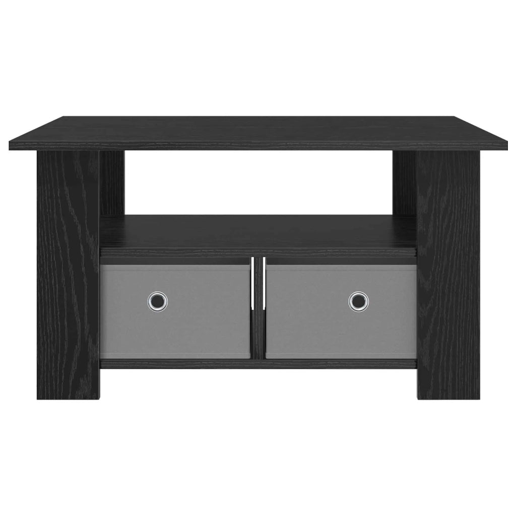 Tavolino da salotto con cassetto Rovere Nero 77 x 55 x 42 cm
