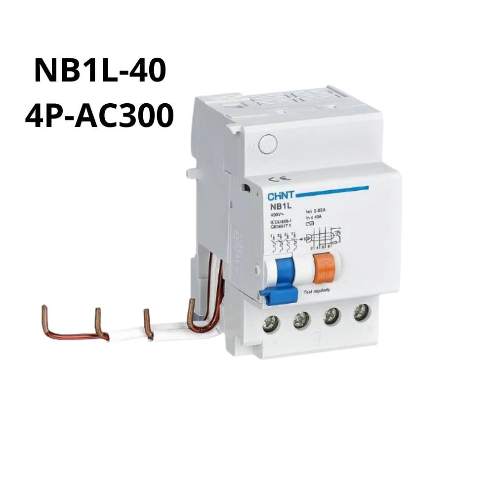Chint blocco differenziale 4 poli 40a 300ma serie nb1l-40 per nb1-63 *** tipo di differenziale tipo ac, confezione 1