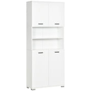 EasyComfort Mobile Bagno in Truciolato Bianco con 2 Armadietti con Ante e 2 Ripiani Aperti, 80x33.5x190 cm