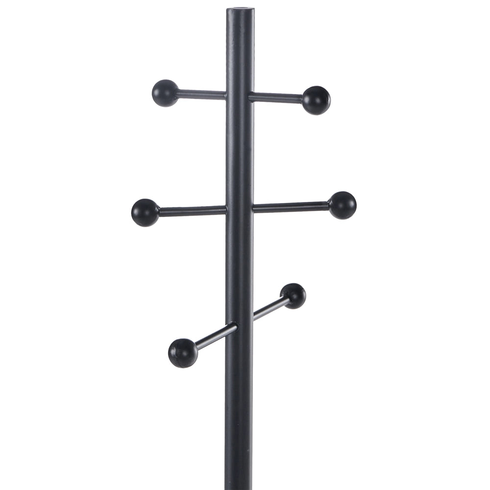 Appendiabiti in acciaio nero 180 cm, appendiabiti da terra con portombrelli, moderno per ingresso
