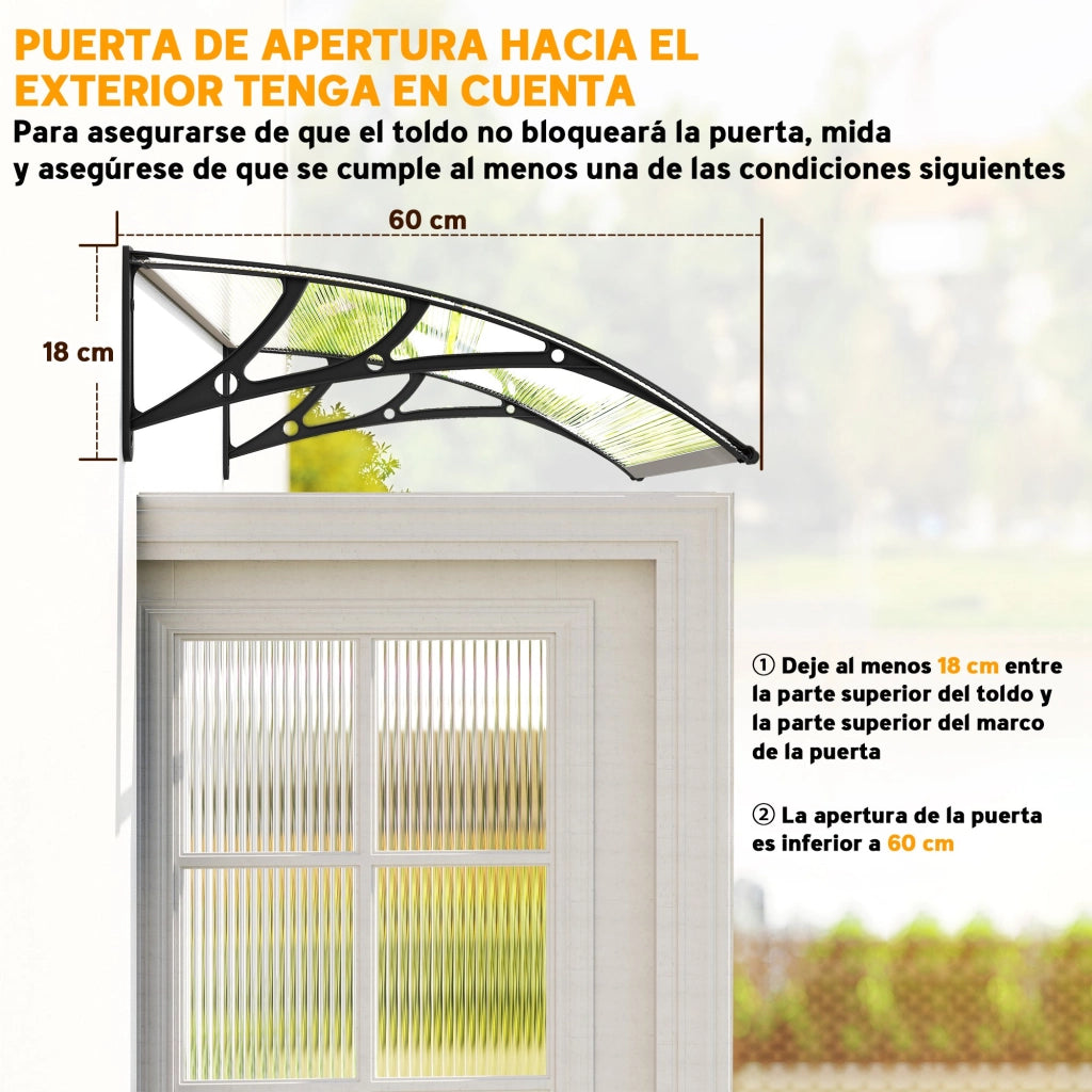 Marquesina per Porte e Finestre ¨C zephmum ¨C Policarbonato 110x60 cm