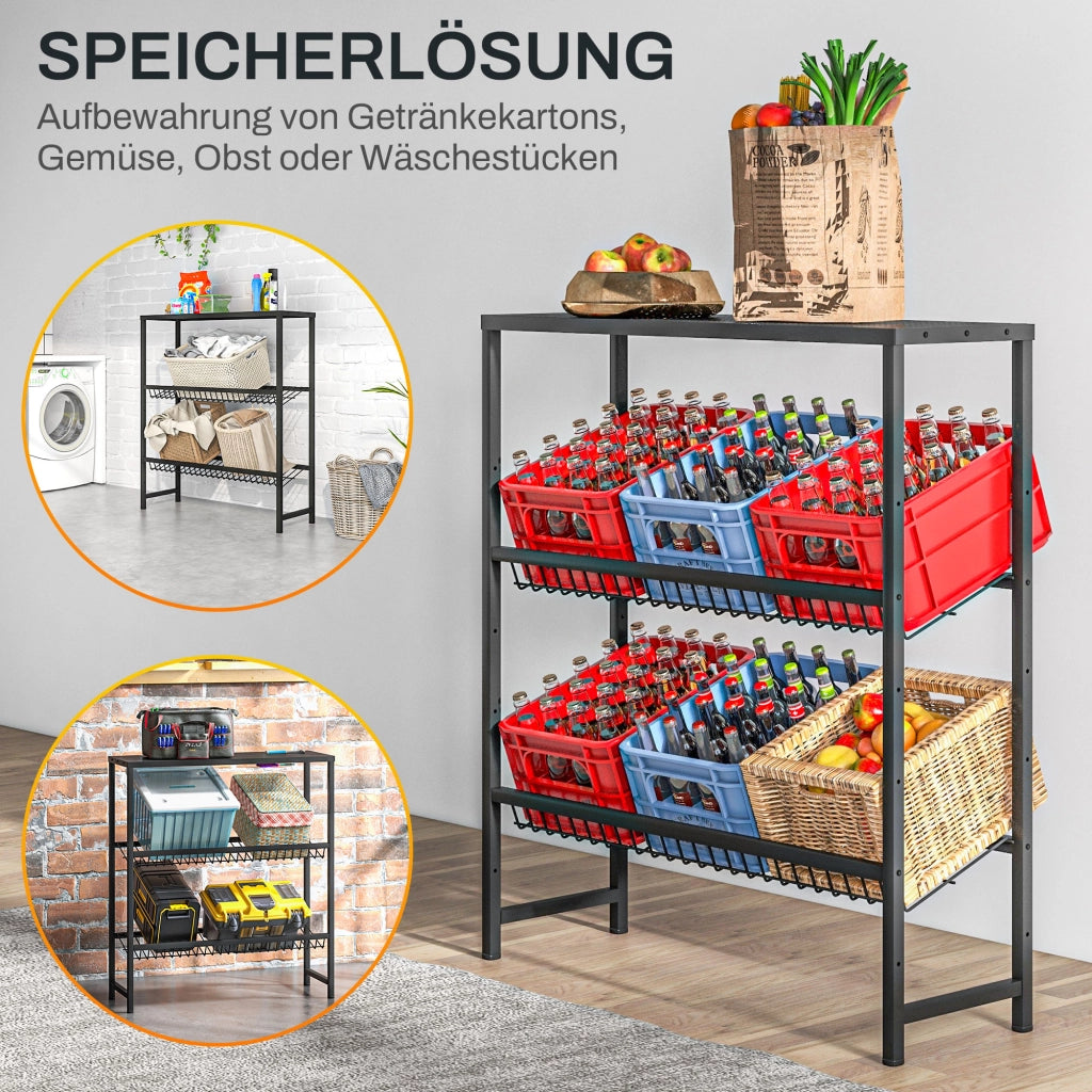 PORTACASSE BEVANDE 103 x 33 x 113,5 cm Acciaio Nero