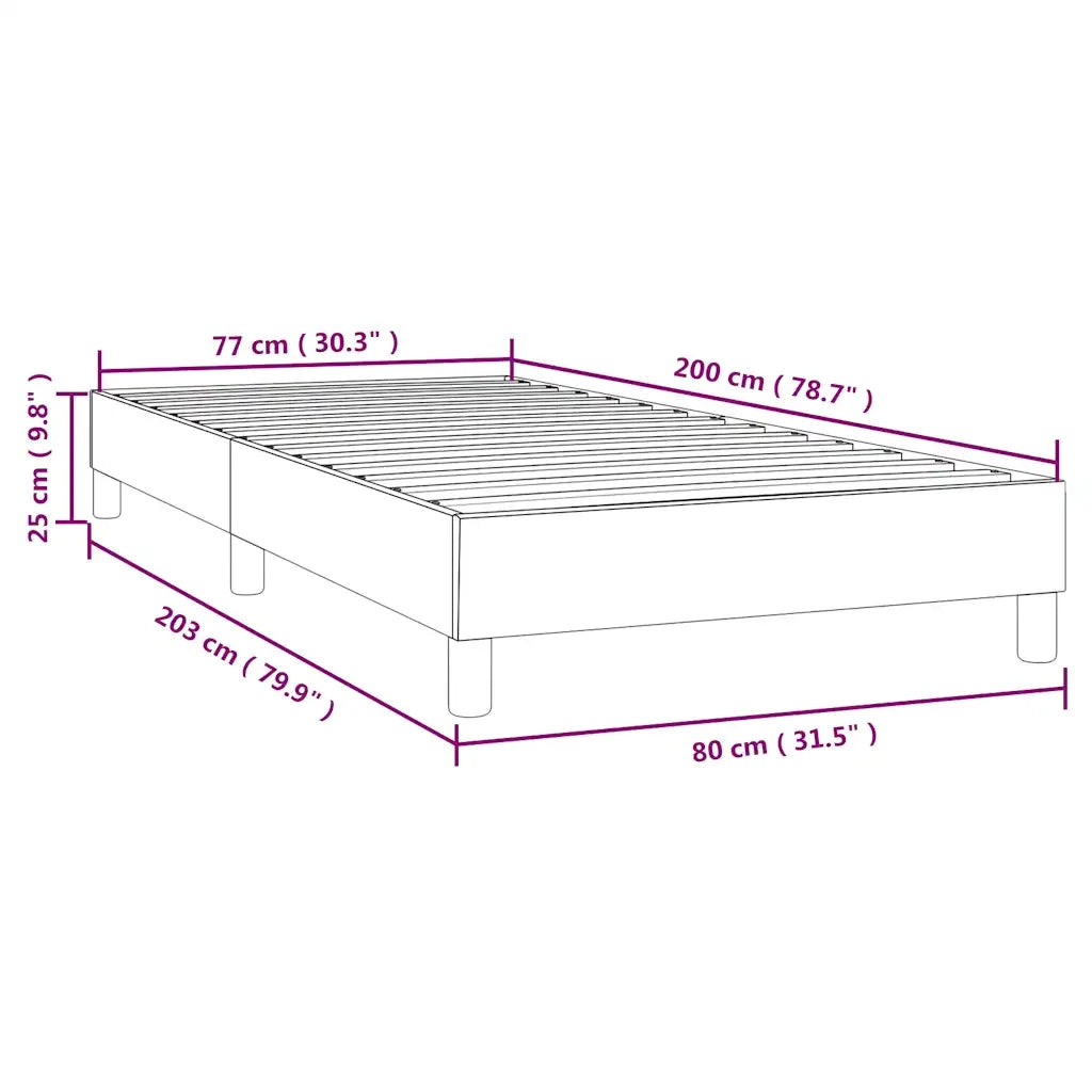 Struttura Letto a Rete a Molle Blu Scuro 80x200 cm in Velluto 3120740