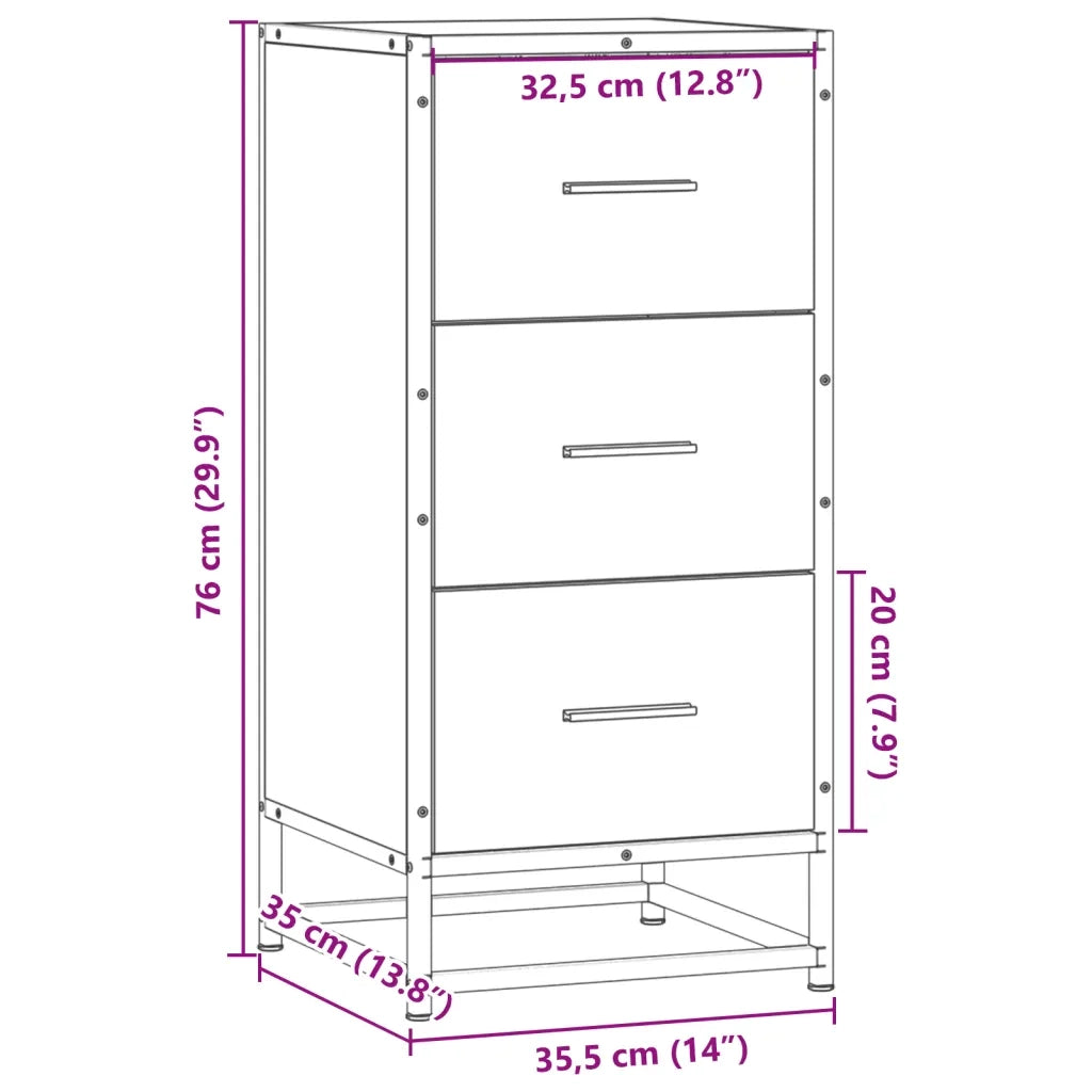 Credenza Rovere Sonoma 35,5x35x76 cm in Truciolato 848945