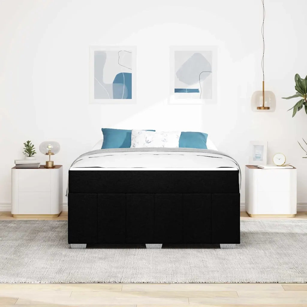 Struttura del letto con materasso Nero 140 x 200 cm Tessuto 3398288