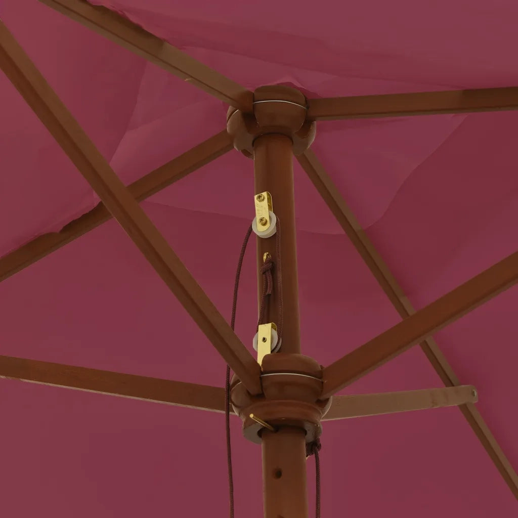 Ombrellone da Giardino con Palo in Legno Bordeaux 198x198x231cm 363187