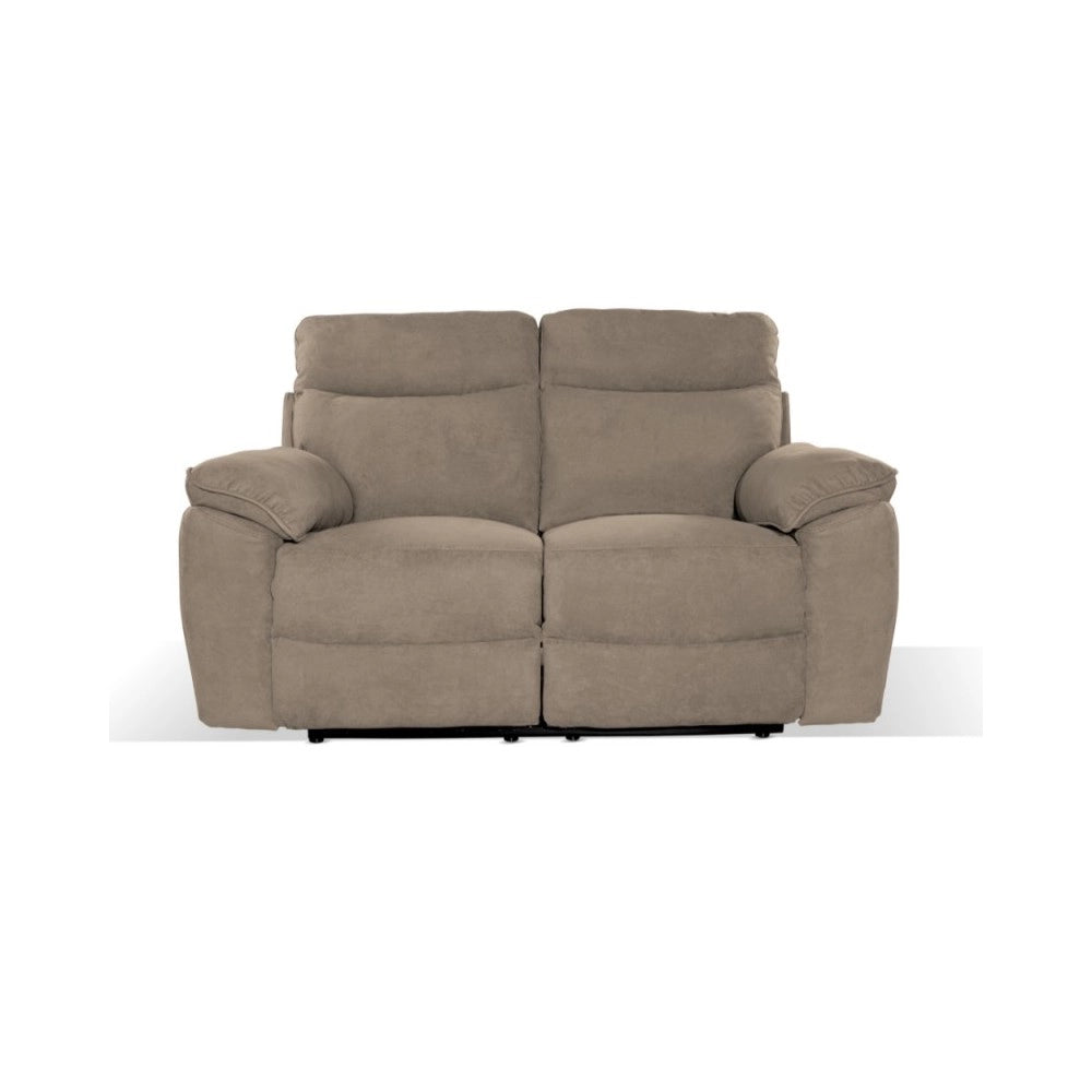 Divano 2 posti recliner elettrico tessuto cappuccino Boston 160x100x102H