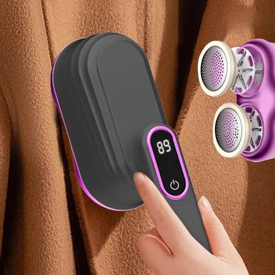 Kit di depilazione elettrica, schermata a doppio LED, manico pieghevole, caricabile via USB, colore grigio, adatto per la depilazione.